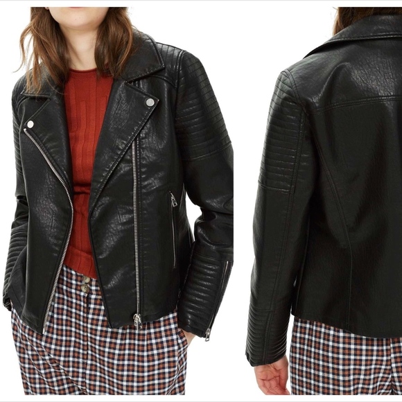 topshop vegan leather jacket